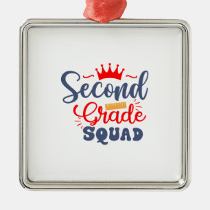 Second Grade Squad Metal Ornament