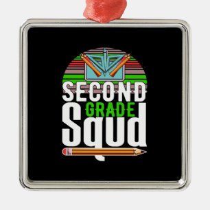Second Grade Squad Metal Ornament