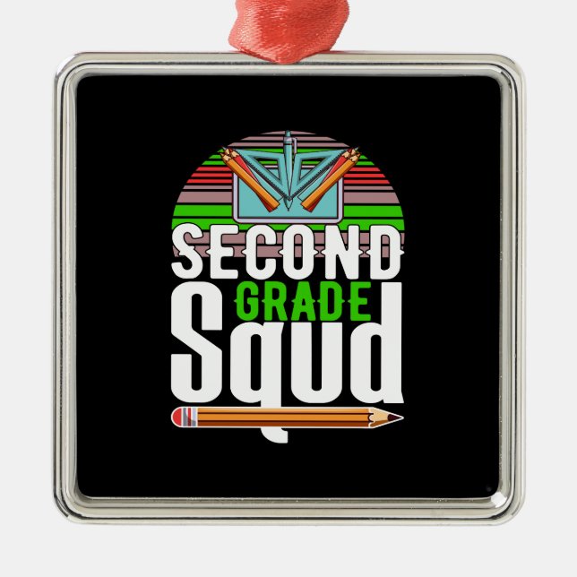 Second Grade Squad Metal Ornament (Front)