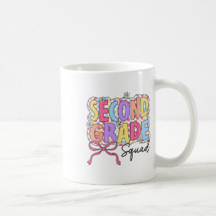 Second Grade Squad Teacher Girl Coquette Bow Back  Coffee Mug
