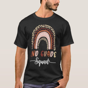 Second Grade Squad Teacher Kids Leopard Rainbow 2n T-Shirt