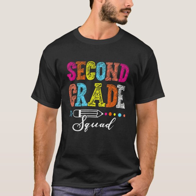 Second Grade Squad Team Back To School T-Shirt (Front)
