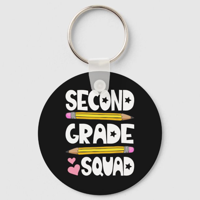 Second Grade Squad Team Ck To School Teacher Stude Key Ring (Front)