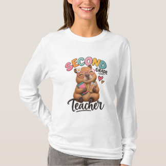 Second Grade Teacher | Adorable Capybara T-Shirt