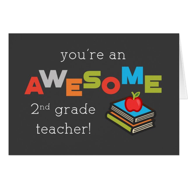 Second Grade Teacher Appreciation Day Books+Apple (Front Horizontal)