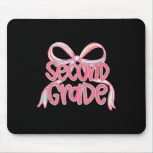 Second Grade Teacher Girly Pink Coquette Bow Back Mouse Pad