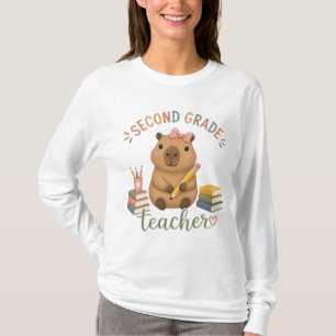 Second Grade Teacher   Sweet Capybara  T-Shirt