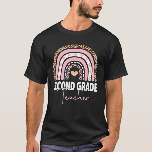 Second Grade Teacher  Team 2nd Grade Squad Rainbow T-Shirt (Front)