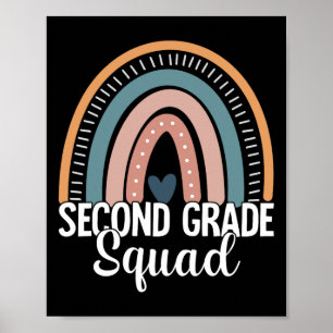 Second Grade Teachers Rainbow Ck To School 2nd Gra Poster