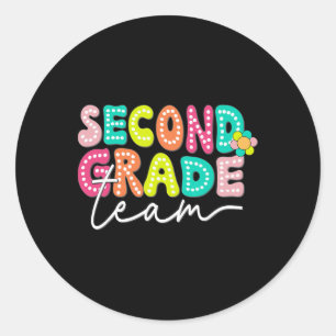 Second Grade Team Teacher Byck To School 2nd Grade Classic Round Sticker