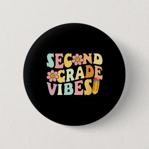 Second Grade Vibes 2nd Grade 1st Day Of School Tea 6 Cm Round Badge