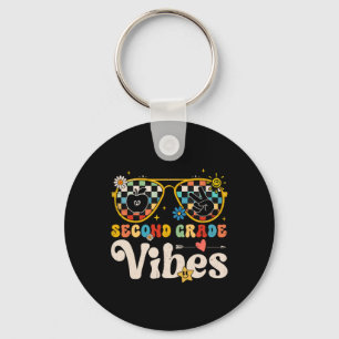 Second Grade Vibes - 2nd Grade Team Retro 1st Day  Key Ring