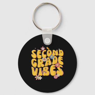 Second Grade Vibes - 2nd Grade Team Retro 1st Day Key Ring
