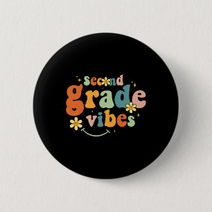 Second Grade Vibes 2nd Grade Team Retro 1st Day Of 6 Cm Round Badge