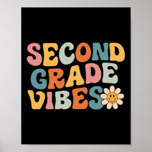 Second Grade Vibes - 2nd Grade Team Retro 1st Day Poster