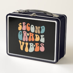 Second Grade Vibes Back To School Groovy School  Metal Lunch Box