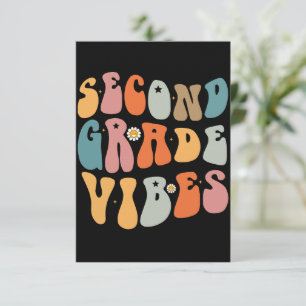 Second Grade Vibes Back To School Groovy School Thank You Card