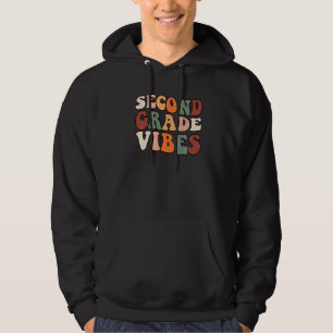 Second Grade Vibes Back To School Kids Cute Studen Hoodie