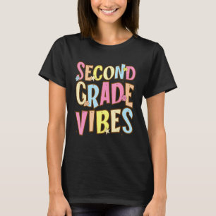 Second Grade Vibes Back To School Retro 2nd Grade T-Shirt