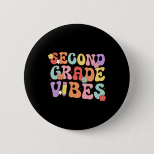 Second Grade Vibes Ck To School Retro 2nd Grade Te 6 Cm Round Badge