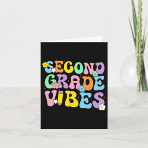 Second Grade Vibes Ck To School Retro 2nd Grade Te Card