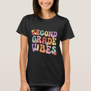 Second Grade Vibes Ck To School Retro 2nd Grade Te T-Shirt