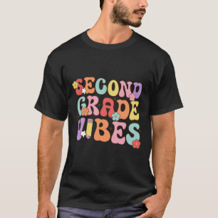 Second Grade Vibes Ck To School Retro 2nd Grade Te T-Shirt