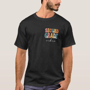 Second Grade Vibes Groovy Back to School Cute Teac T-Shirt