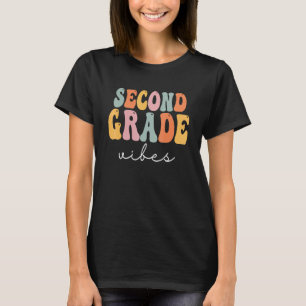 Second Grade Vibes Retro Groovy Vintage First Day T-Shirt