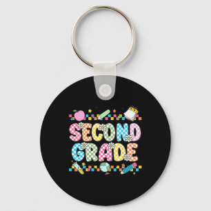 Second Grade Vibes Shirt 2nd Retro Back To School Key Ring