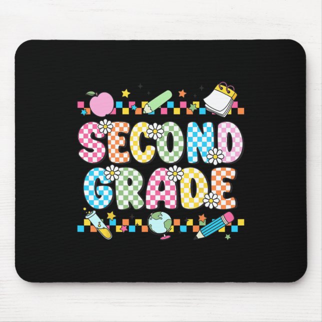 Second Grade Vibes Shirt 2nd Retro Back To School  Mouse Pad (Front)