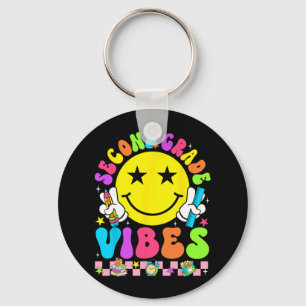 Second Grade Vibes Smile Face Back To School 2rd G Key Ring