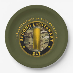 Second Lieutenant 2LT Promotion Paper Plate