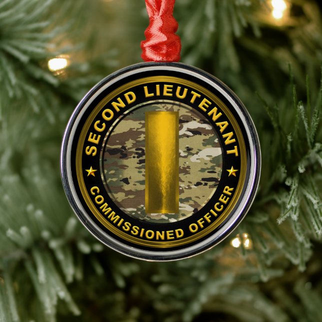 Second Lieutenant Christmas Metal Ornament (Tree)