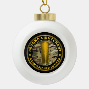 Second Lieutenant Christmas Metal Ornament