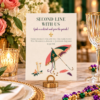 Second Line With Us New Orleans Wedding Details Enclosure Card