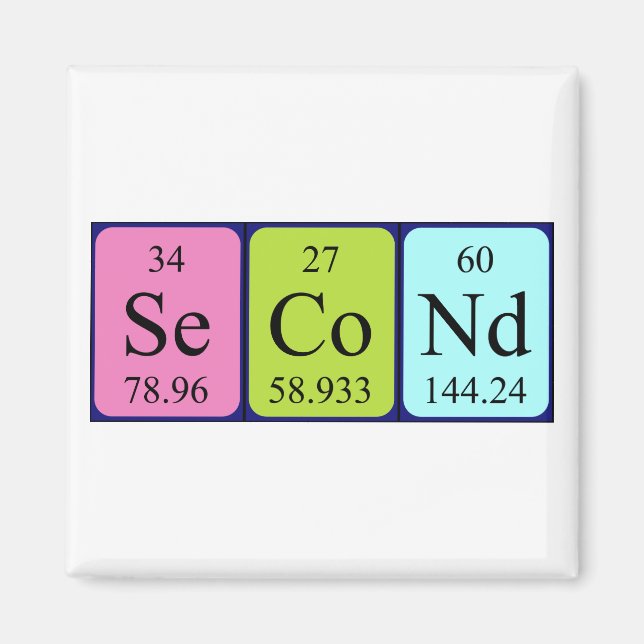 Second periodic table name magnet (Front)