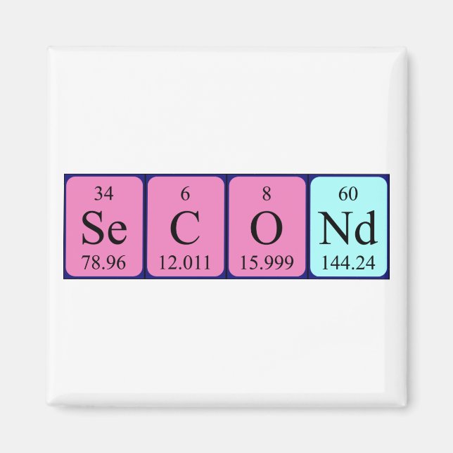 Second periodic table name magnet (Front)