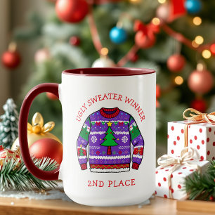 Second Place Ugly Sweater Winner Christmas Mug