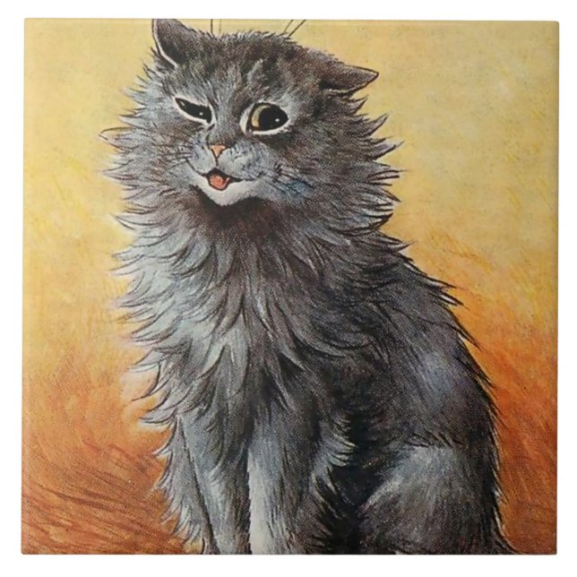 “Second Prize at the Cat Show” by Louis Wain Ceramic Tile (Front)