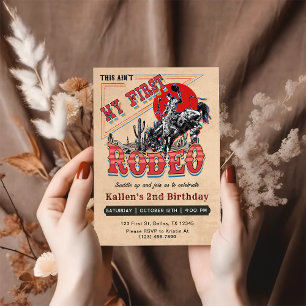 Second Rodeo Western Cowboy 2nd Birthday Invitation