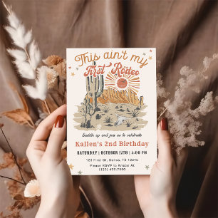 Second Rodeo Western Cowboy 2nd Birthday Invitation