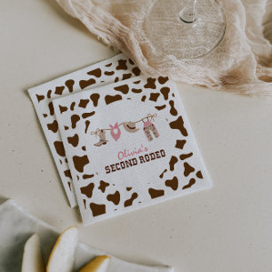 Second Rodeo Western Cowboy 2nd Birthday Napkin