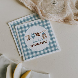 Second Rodeo Western Cowboy 2nd Birthday Napkin