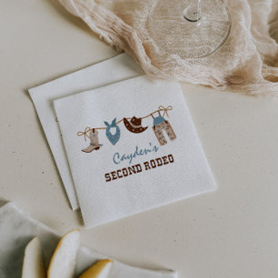 Second Rodeo Western Cowboy 2nd Birthday Napkins