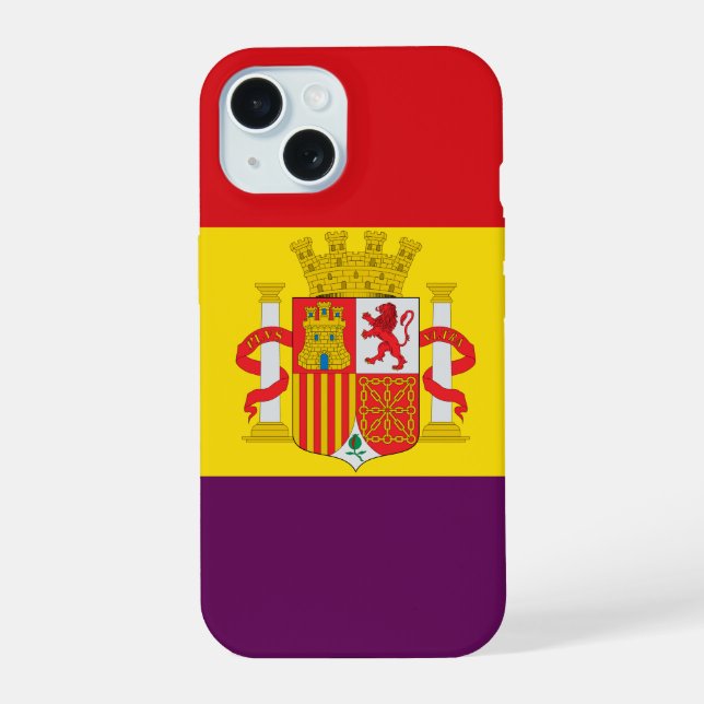 Second Spanish Republic Flag iPhone 15 Case (Back)