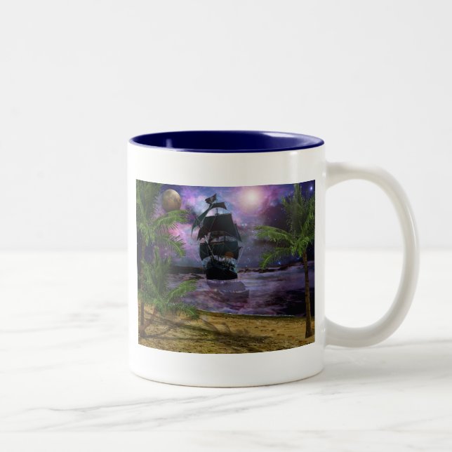 Second star to the right.. Two-Tone coffee mug (Right)
