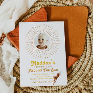 Second Trip Around The Sun Invitation Boho