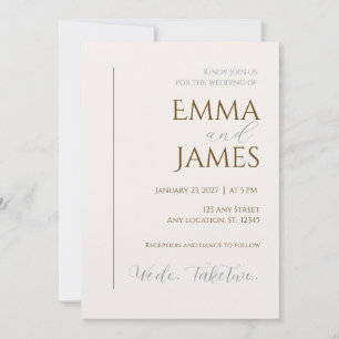 Second Wedding Invitation. Modern minimalist Invitation