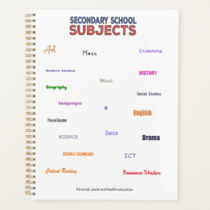 Secondary School Subjects Planner